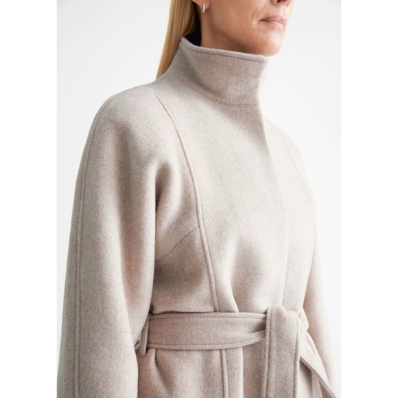 & Other Stories Belted Wool Coat - Picture 3 of 12